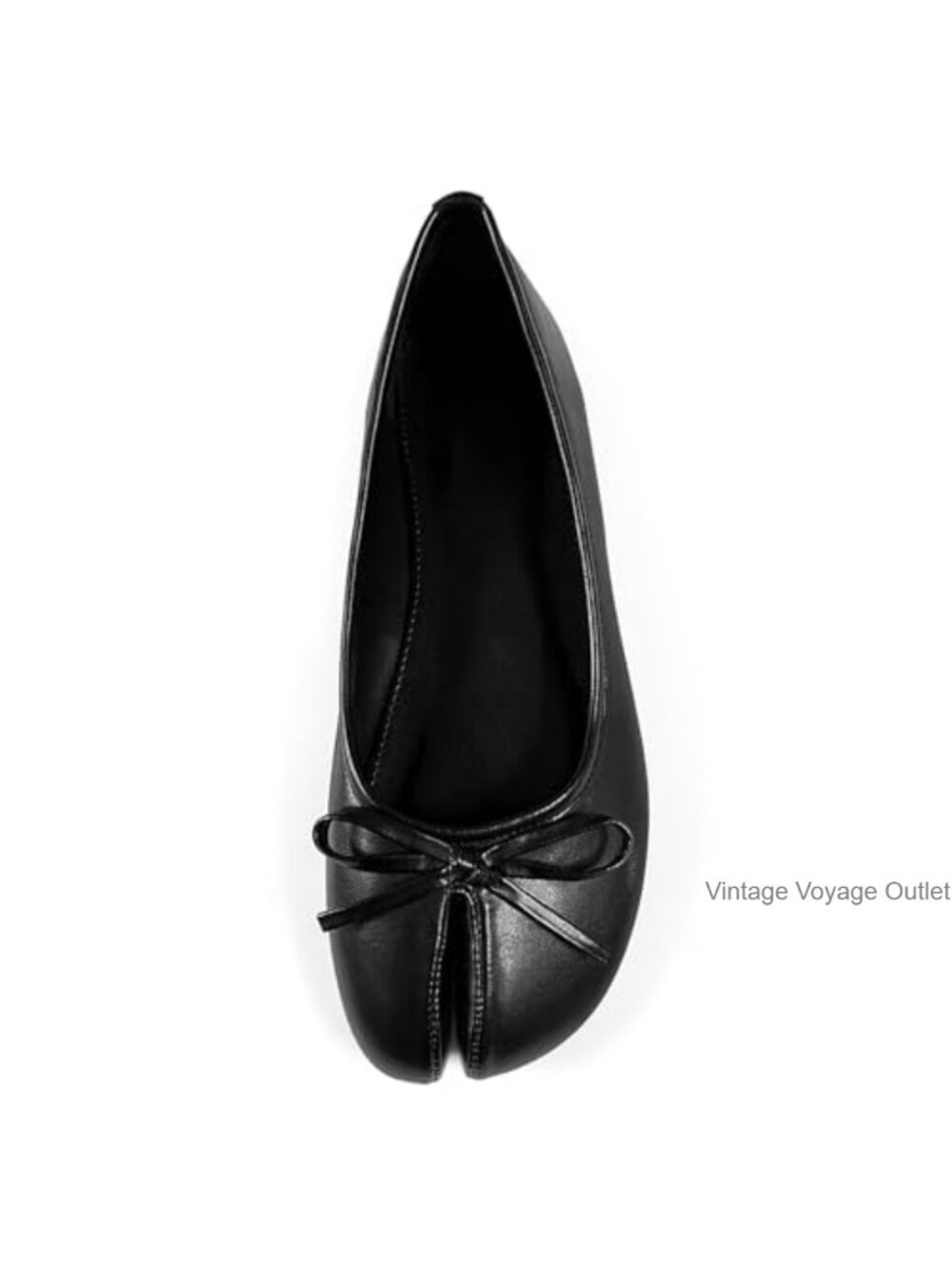 Women's Tabi Flats Split Toe Ballet Shoes Faux Leather Bowknot Slip On